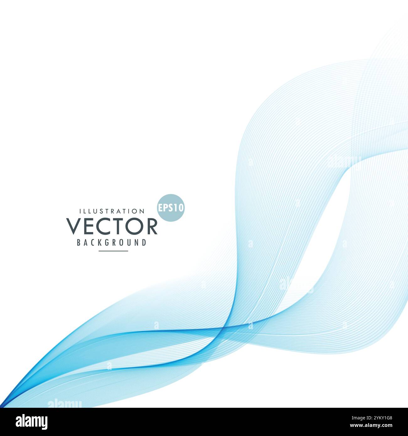 abstract blue wave in white background Stock Vector Image & Art - Alamy