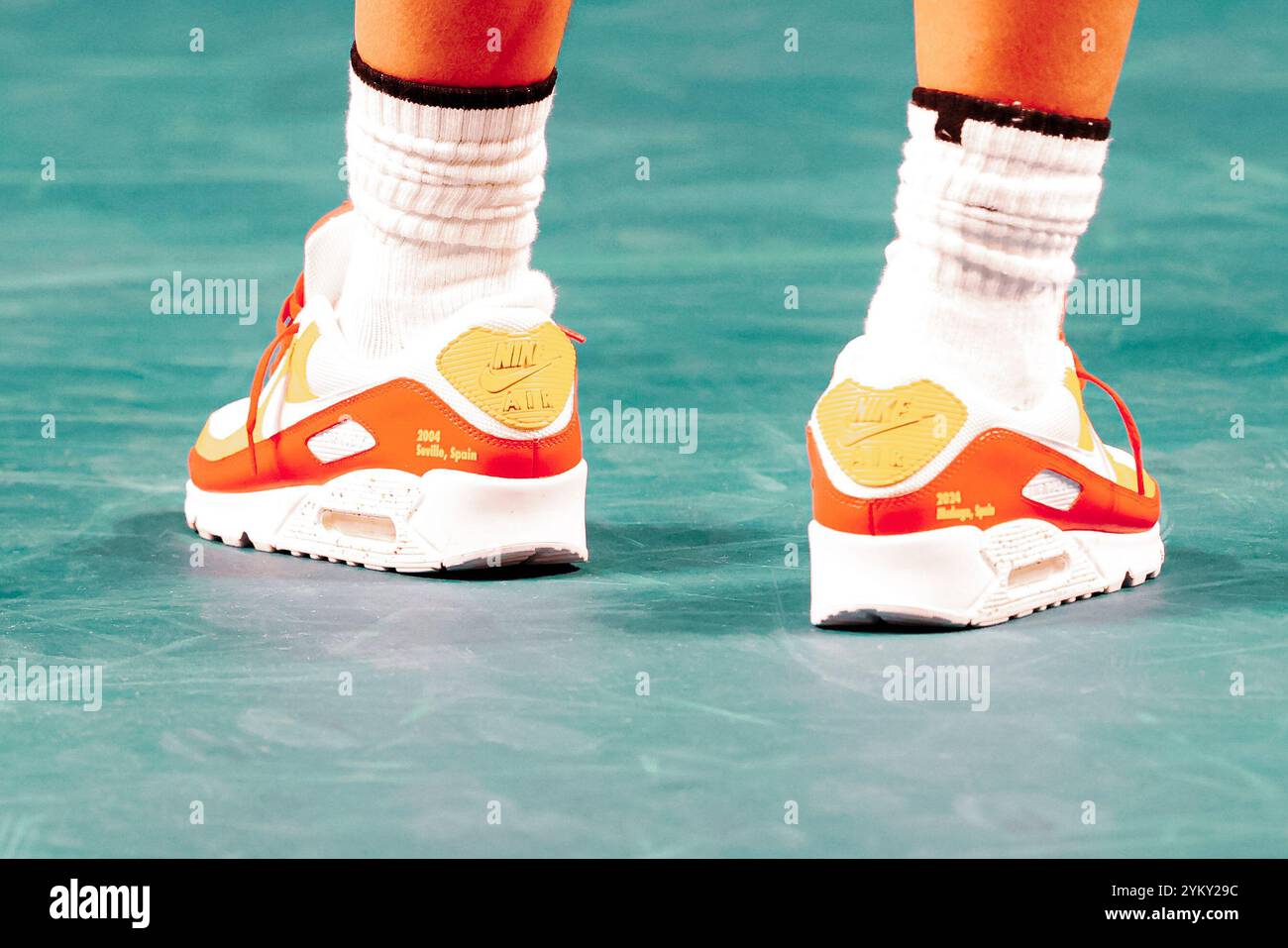 Spanish tennis player Rafael Nadal during his farewell at the 2024 Davis Cup finals in Malaga, Spain. Stock Photo