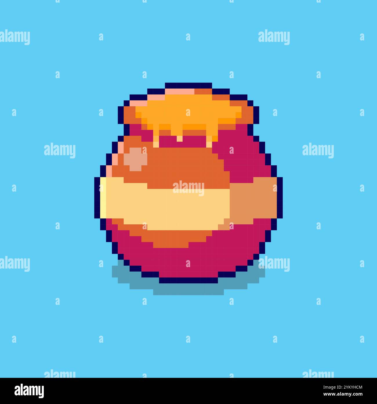 Pixel art Honey Pot game asset design Stock Vector