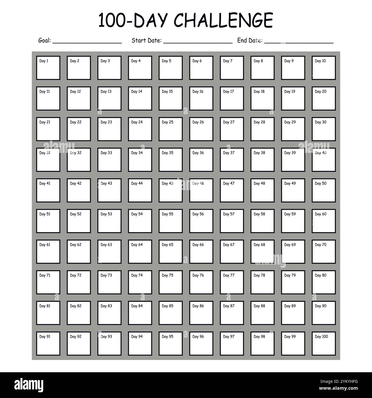 100 day challenge Black and White Stock Photos & Images - Alamy