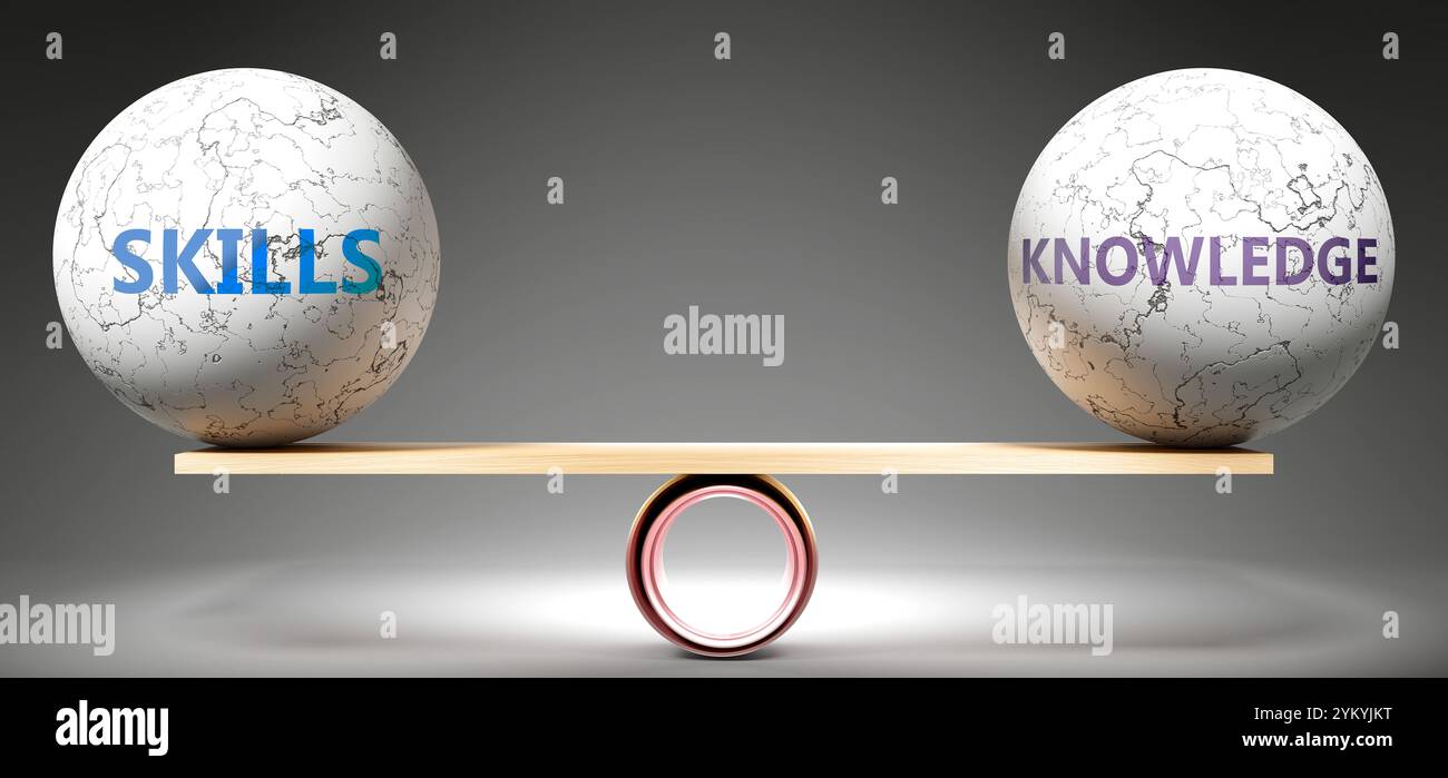 Skills and knowledge in balance. A metaphor showing Skills in ...