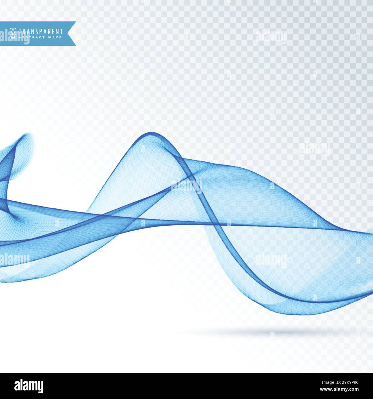 abstract blue wave on transparent background Stock Vector Image & Art ...