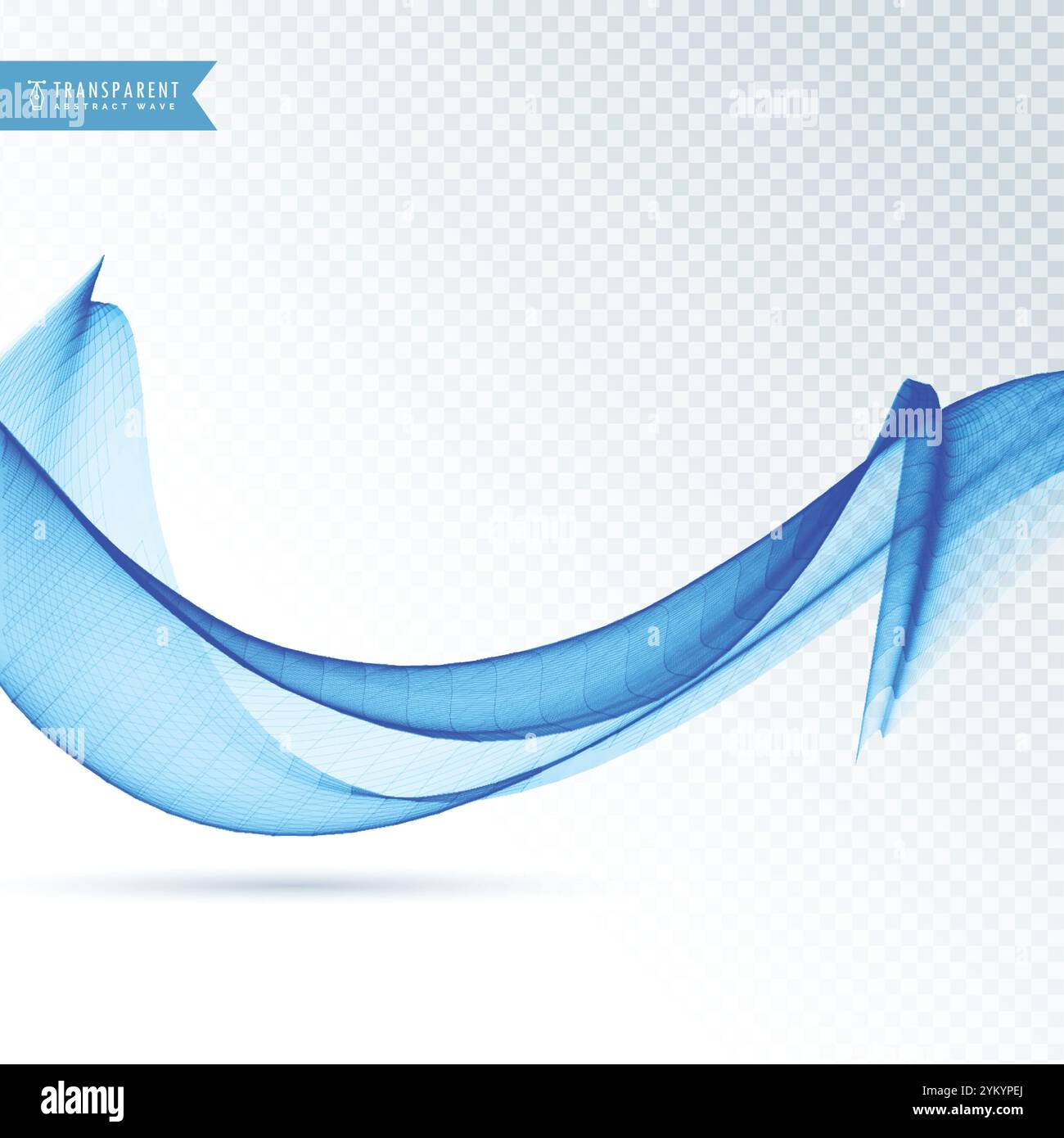 abstract blue wave on transparent background Stock Vector Image & Art ...