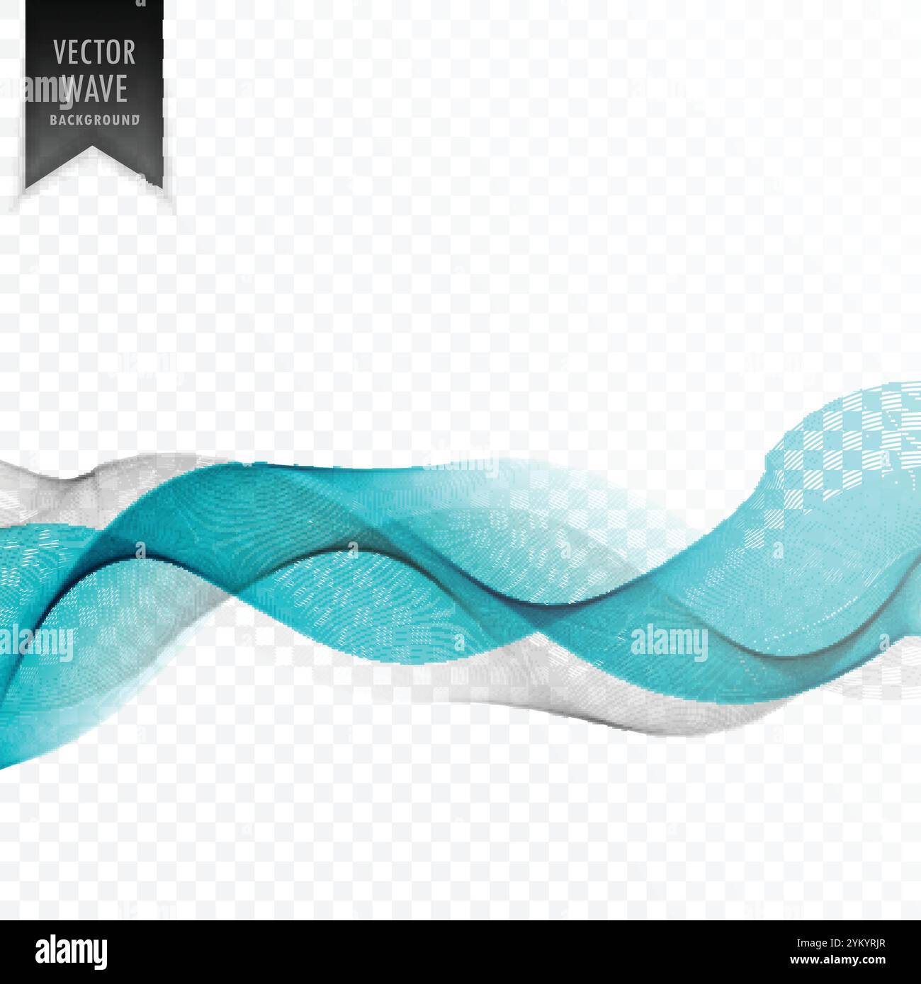 elegant blue wave on transparent background vector illustration Stock ...