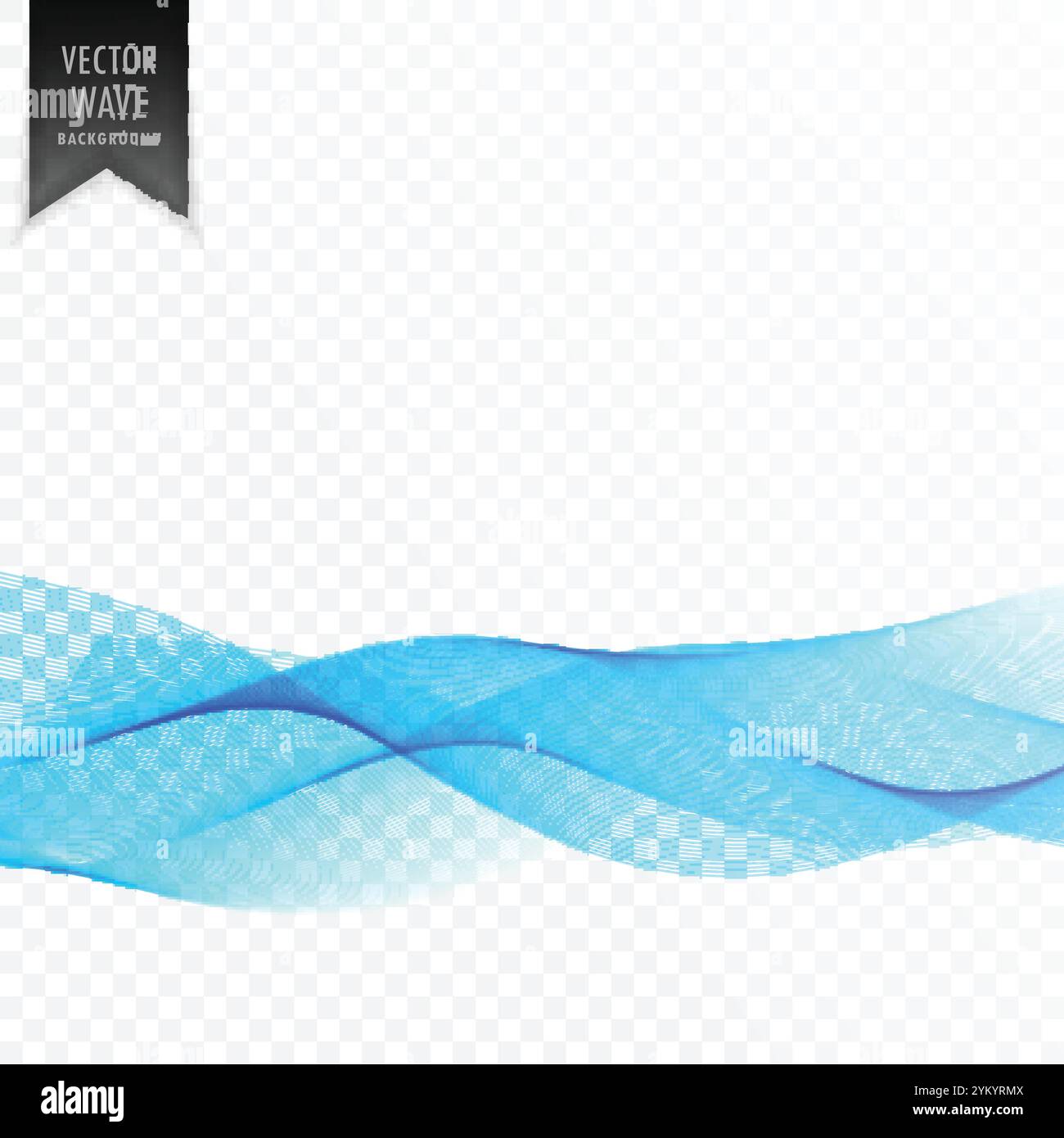 elegant smooth blue wave transparent template vector illustration Stock ...