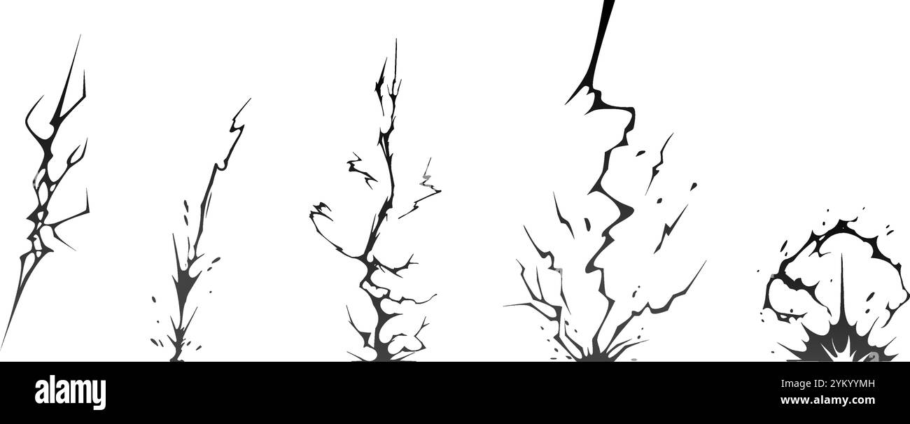 Comic lightning bolt set Cut Out Stock Images & Pictures - Alamy