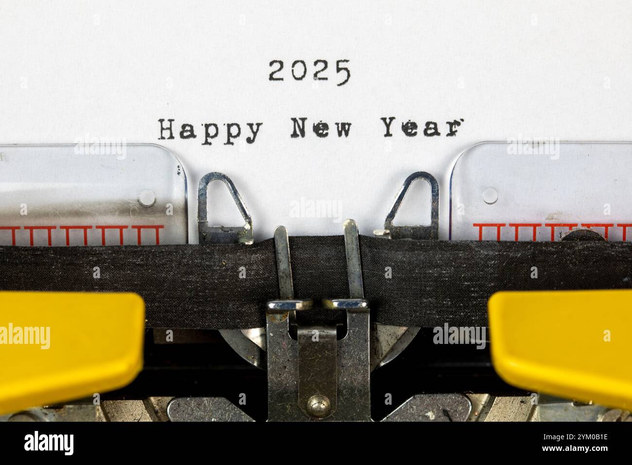 Happy New Year 2025 written on an old typewriter Stock Photo