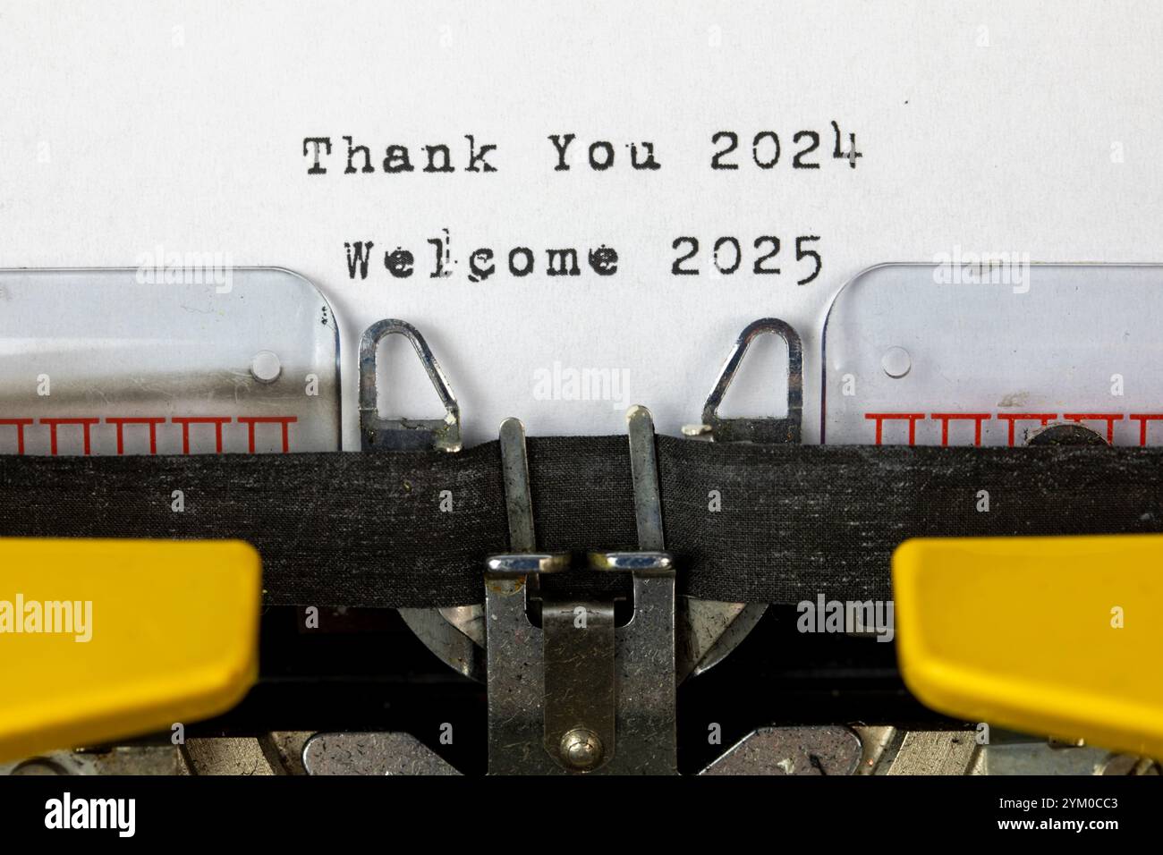 Thank You 2024 , Welcome 2025 , New Year and Christmas Concept Stock Photo
