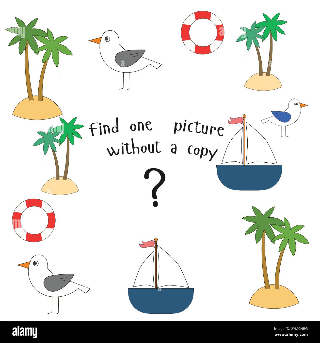Educational game find picture without copy Stock Vector Image & Art - Alamy