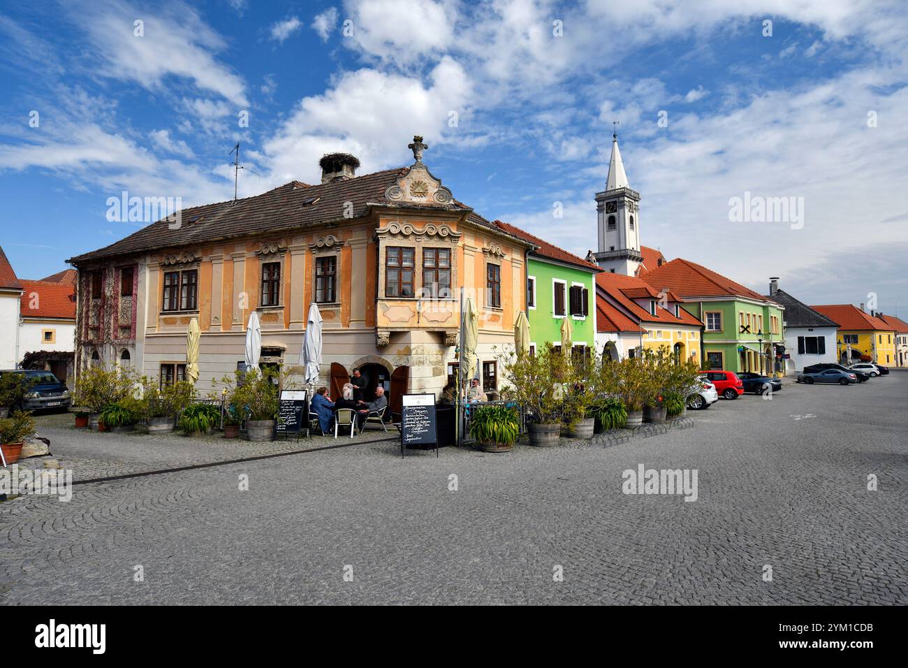 Rust, Austria - March 23, 2024: the cobbled main square of the so ...