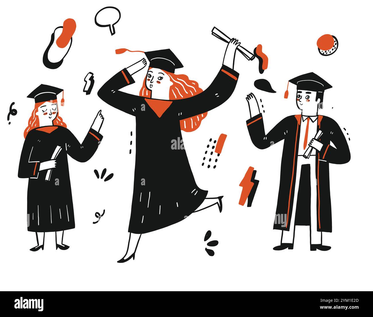 Student are celebrating for graduation from academic or college Stock ...