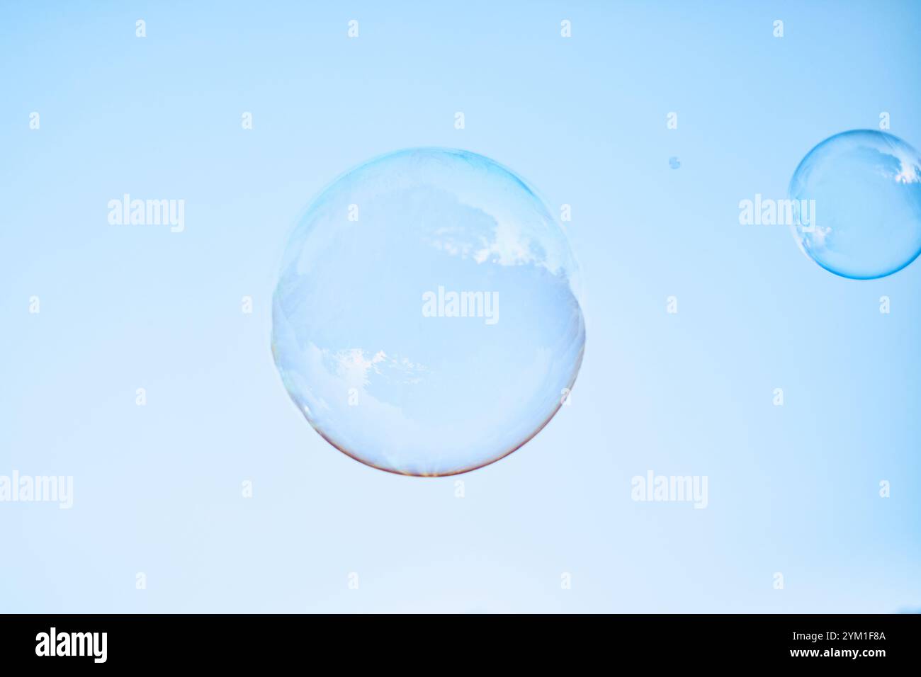 bubble on a light blue color background .selective focus Stock Photo