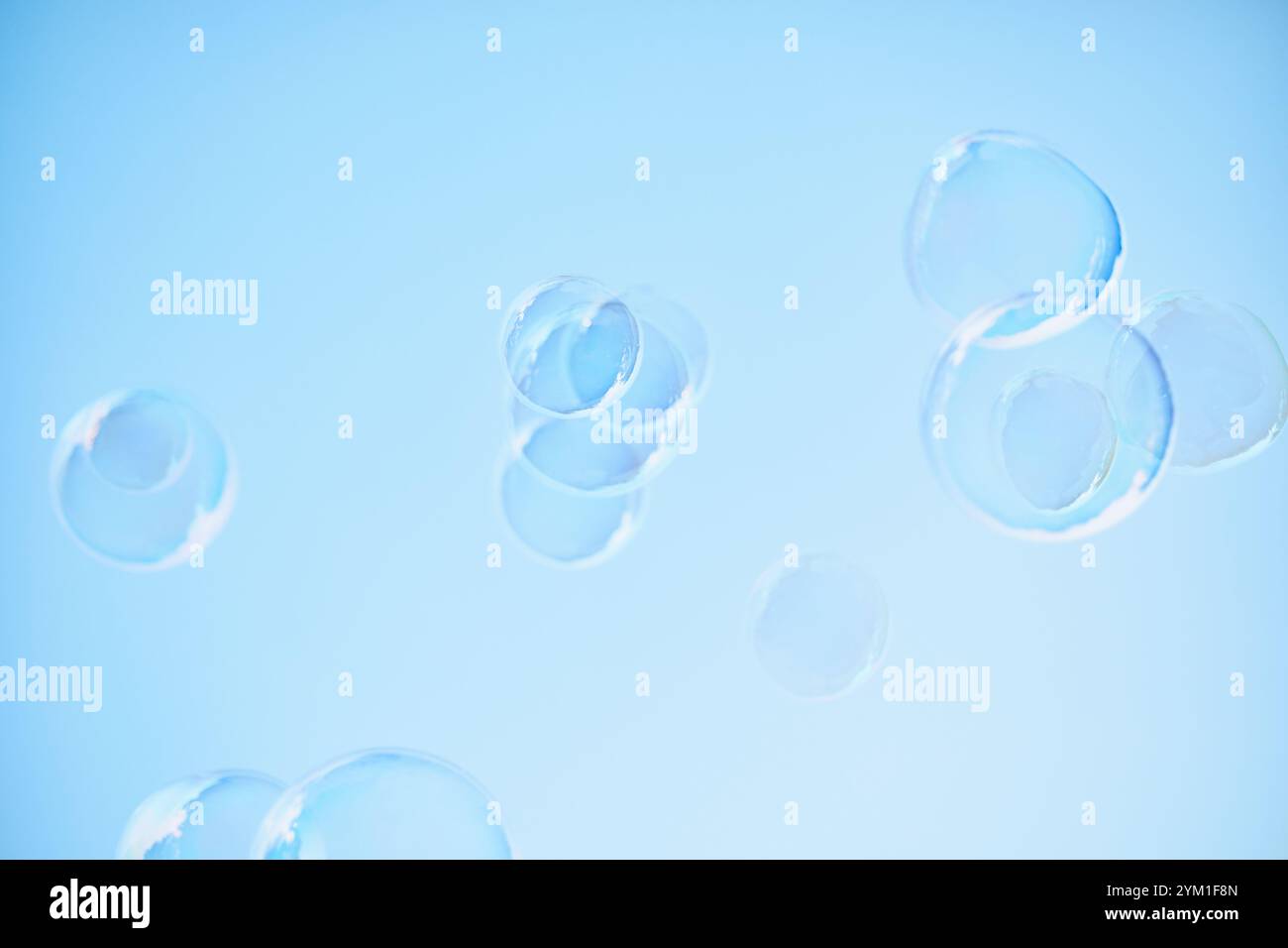 bubble on a light blue color background .selective focus Stock Photo