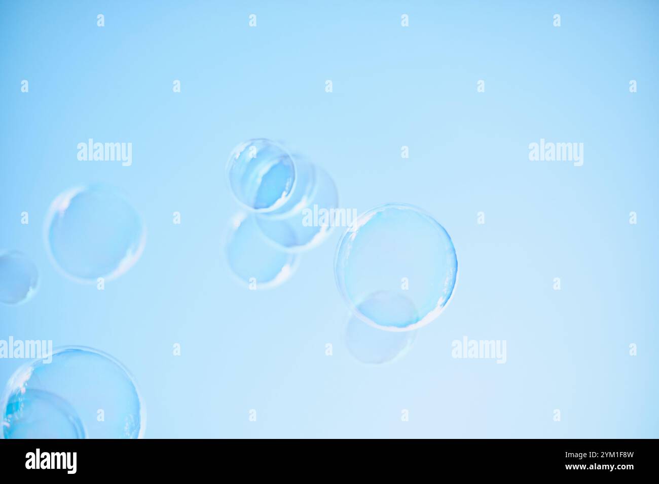 bubble on a light blue color background .selective focus Stock Photo