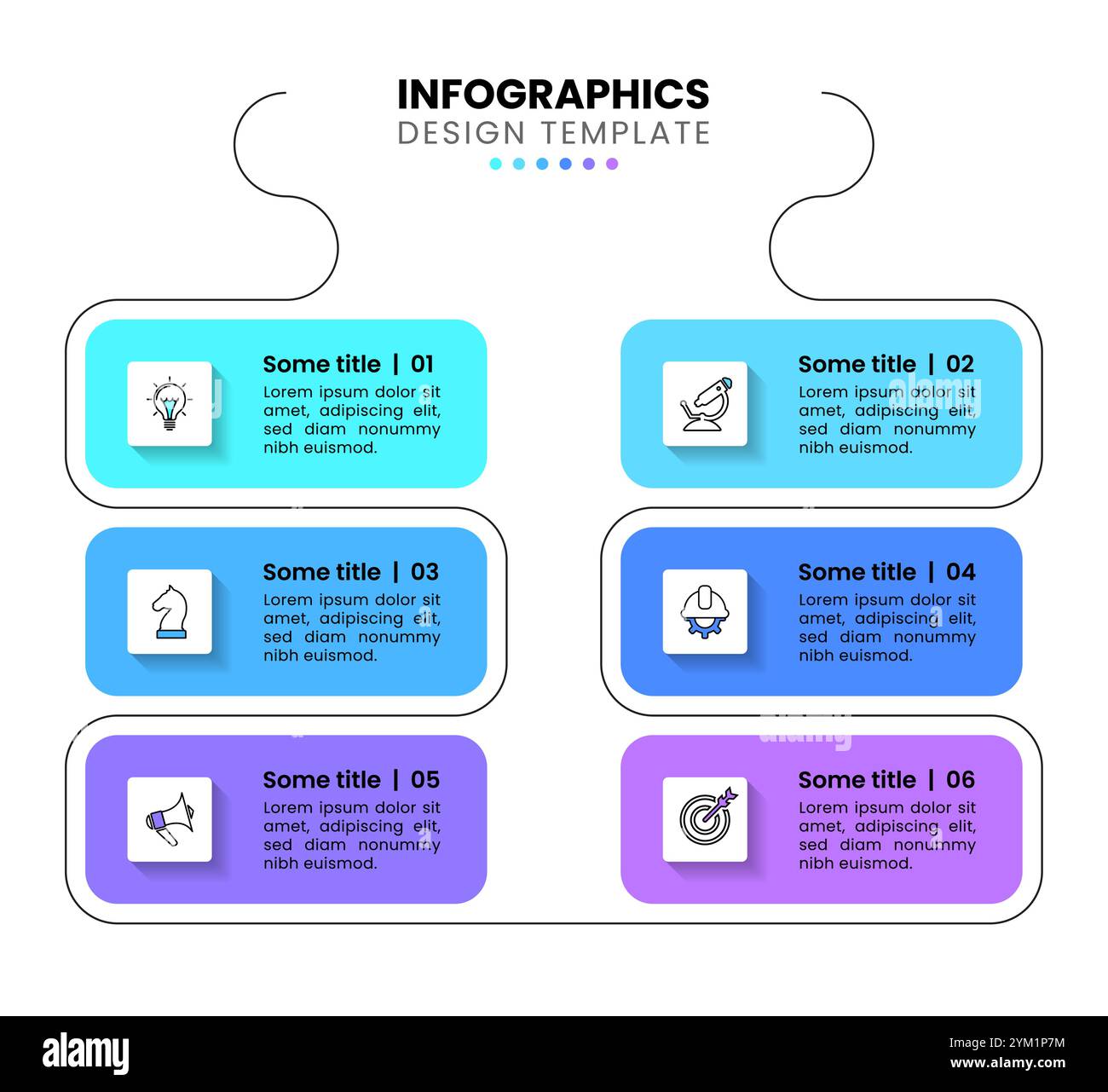 Infographic template with icons and 6 options or steps. Can be used for ...