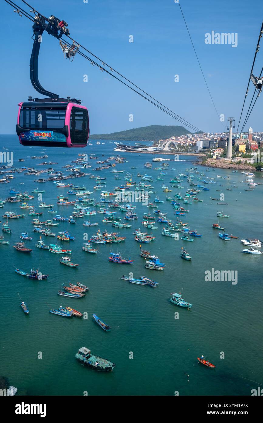 Cable Car Ride to Sunworld Hon Thom on Phu Quoc Island in Vietnam Stock ...