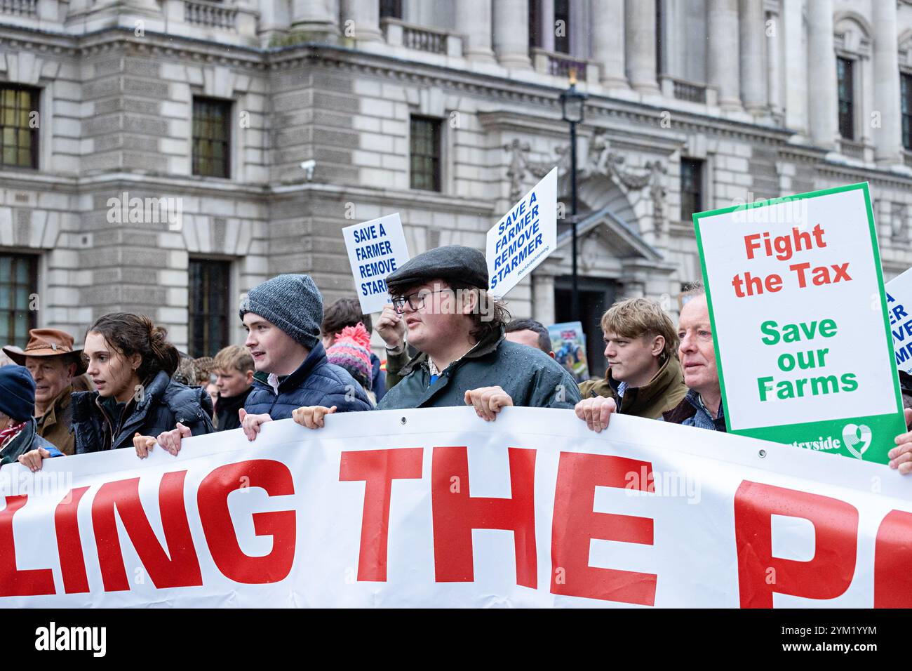 London, UK. November 19th 2024. Ypung farmers march in London to ...