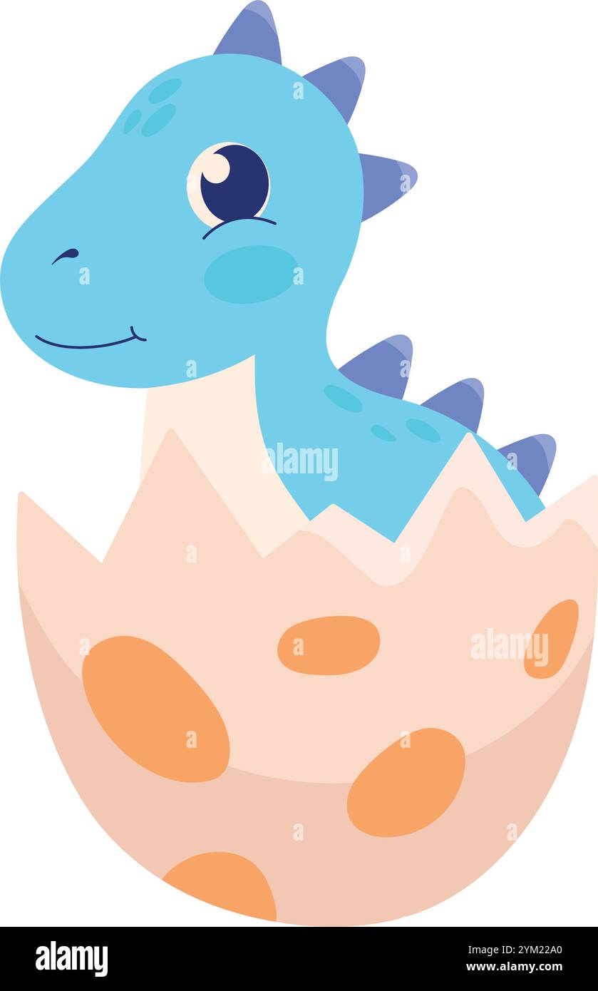 cartoon cute dinosaur baby in egg Stock Vector Image & Art - Alamy