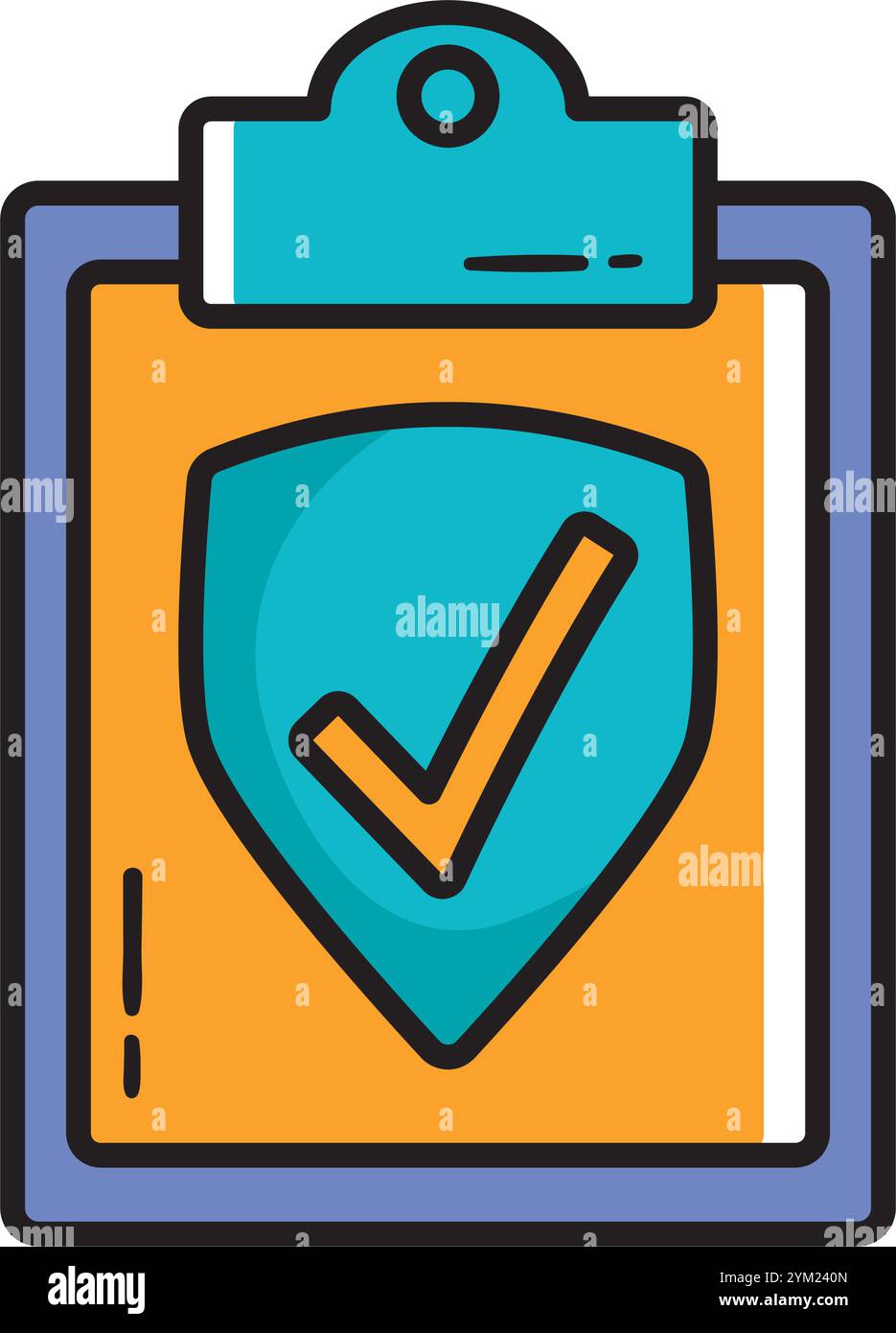 documents checkmark security icon Stock Vector