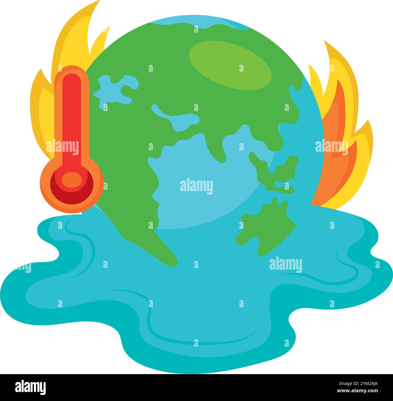 global warming melting of the earth Stock Vector Image & Art - Alamy