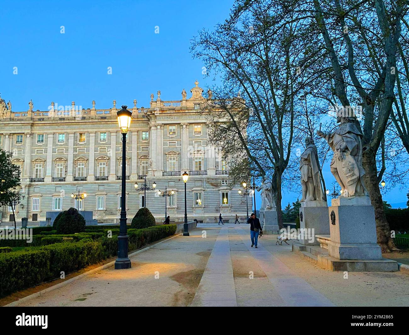Oriente Square, night view. Madrid, Spain. - Smartphone Captured Stock Image