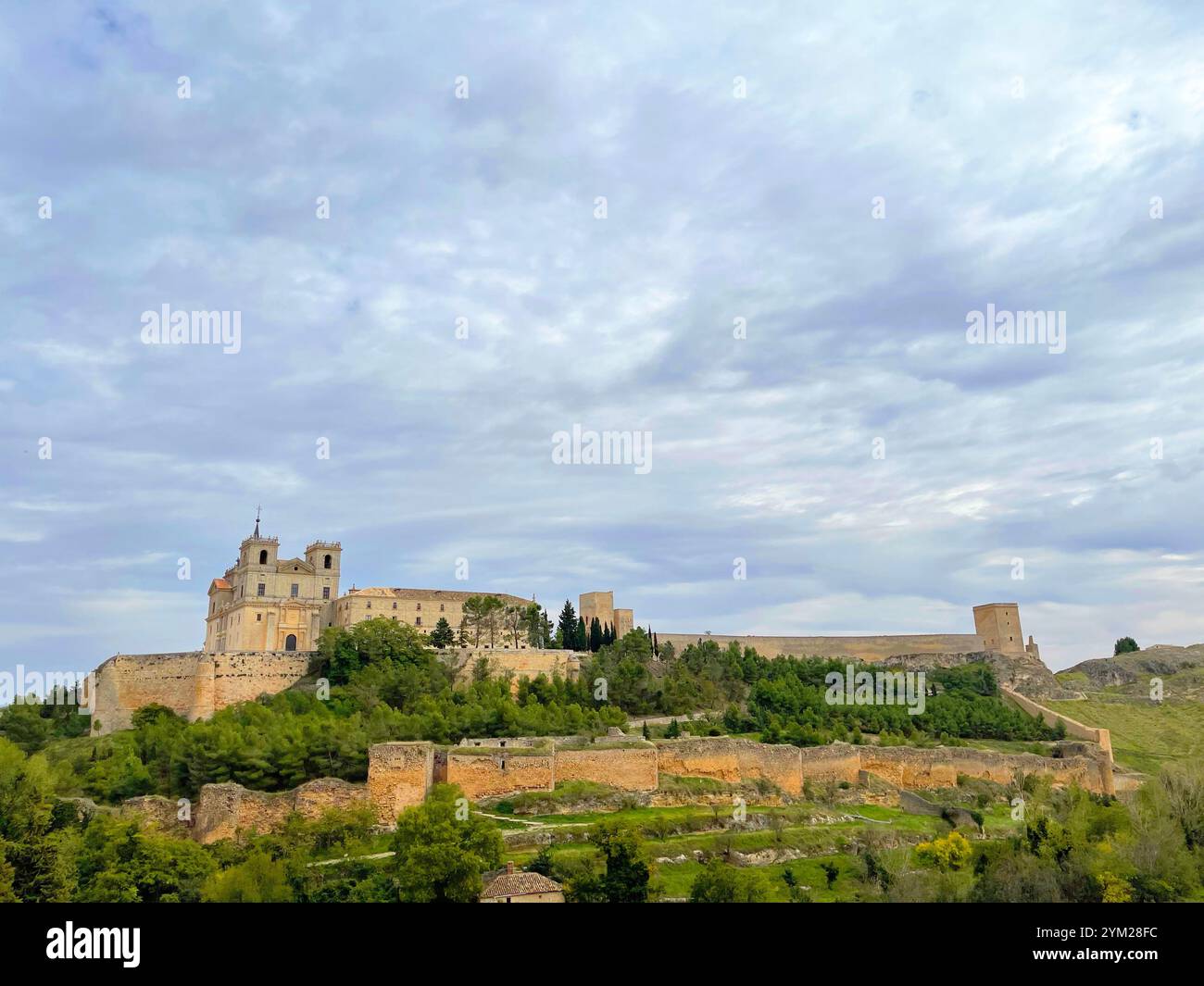 Monastery and castle. Ucles, Cuenca province, Castilla La Mancha, Spain. - Smartphone Captured Stock Image