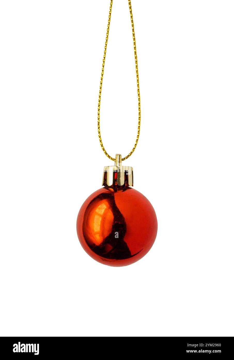 Red Christmas ball isolated on white background Stock Photo - Alamy