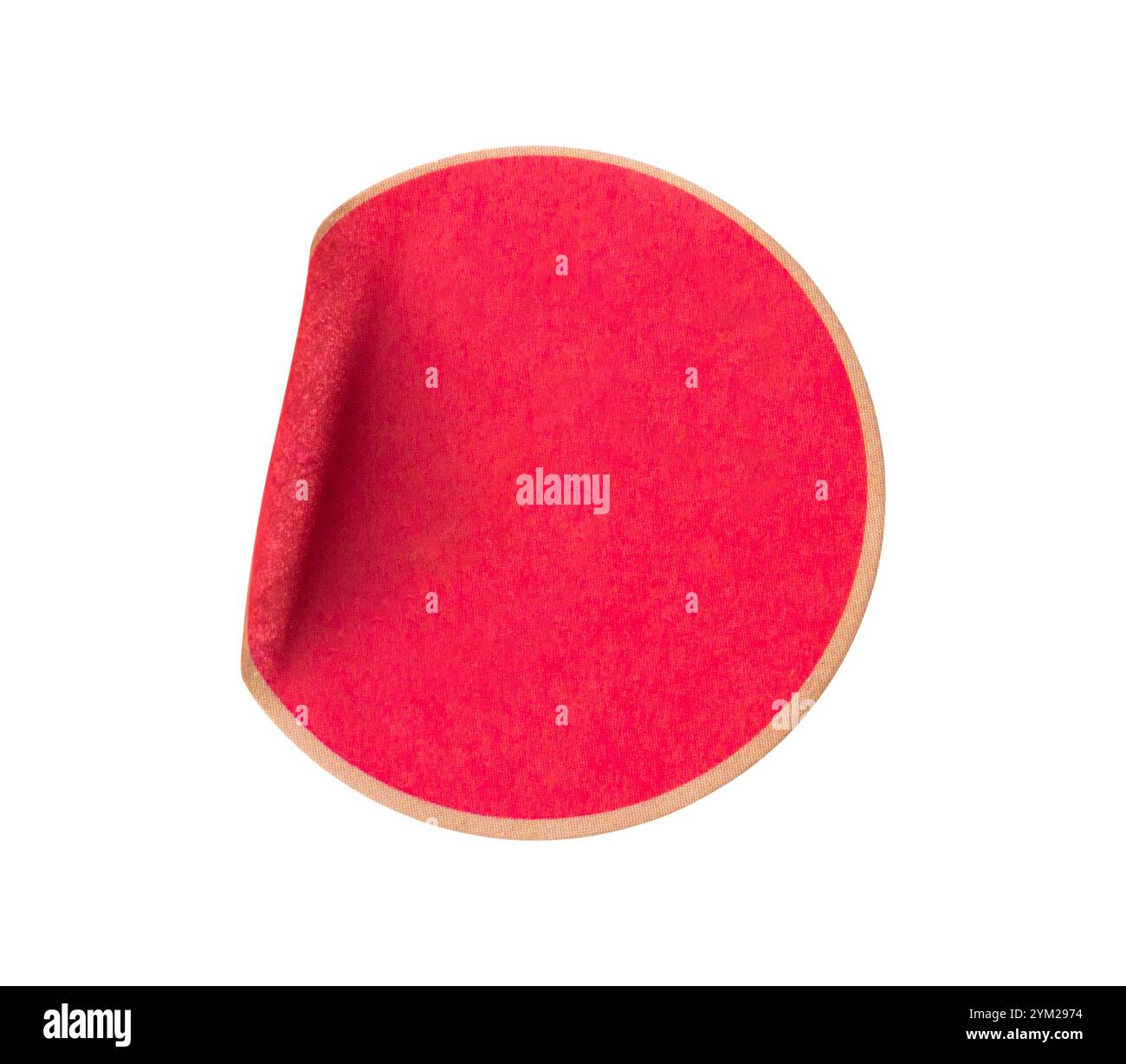 Blank red round adhesive paper sticker label isolated on white ...