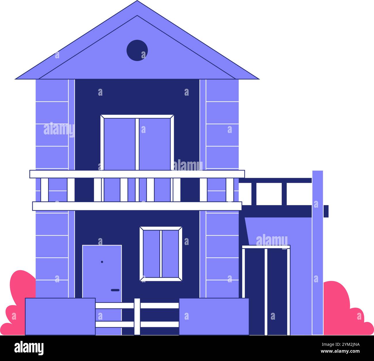 Modern House In Flat Vector Illustration Symbolizing Residential ...