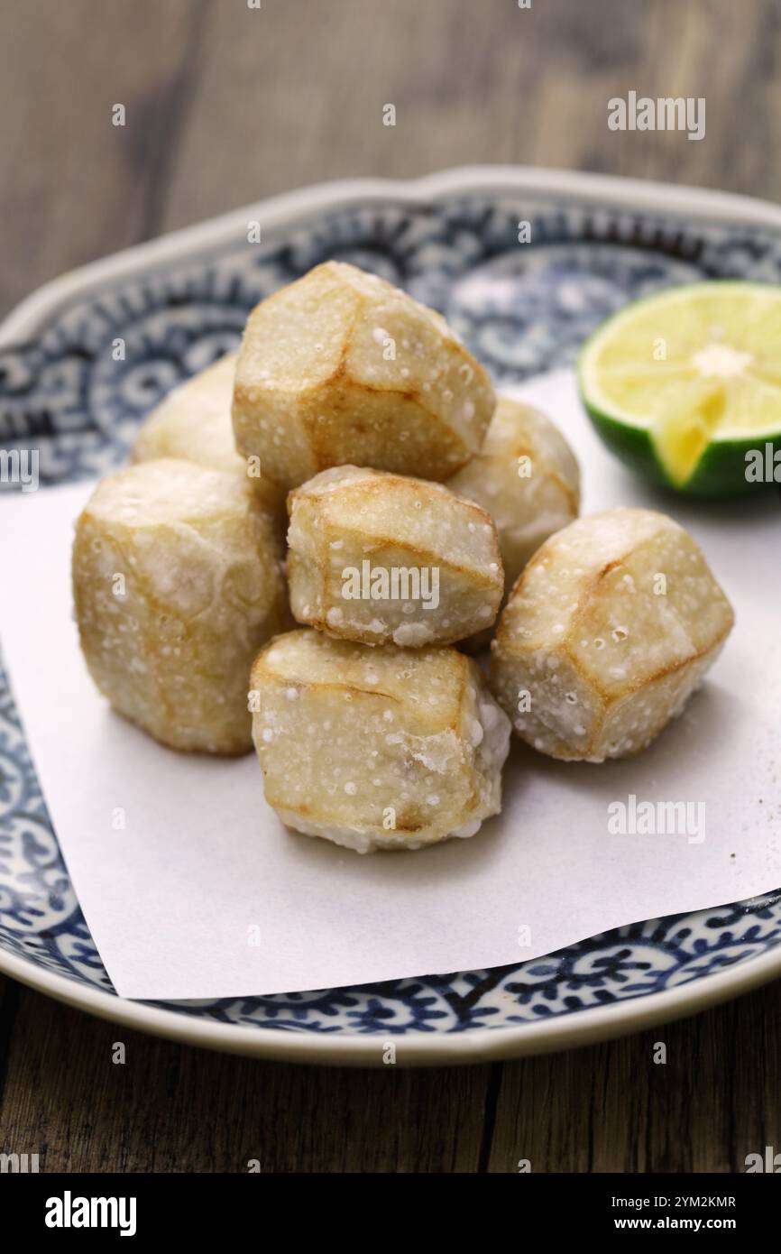 Satoimo Karaage ( deep fried taro ), Japanese food Stock Photo