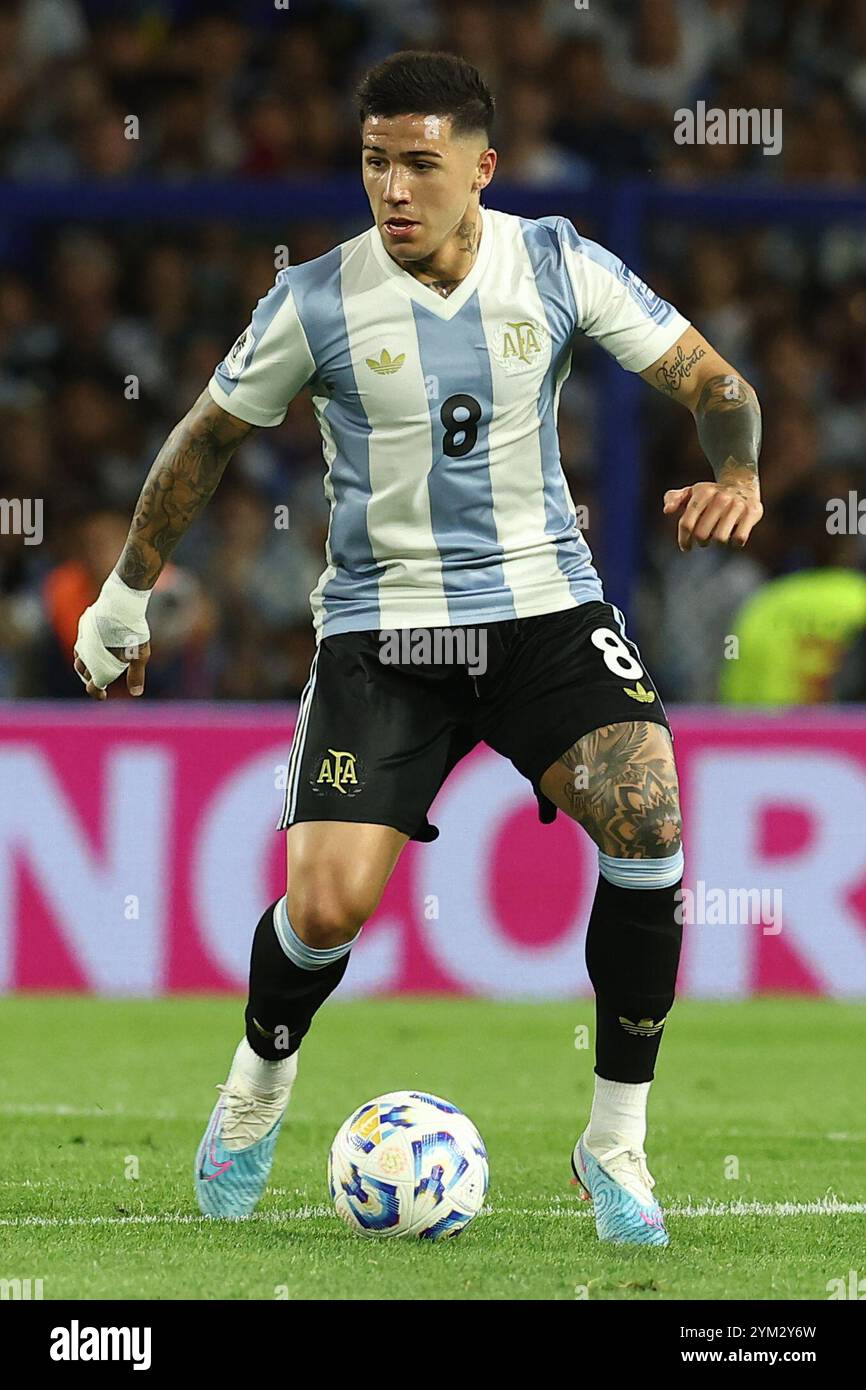 Argentina's midfielder Enzo Fernandez looks on during the South