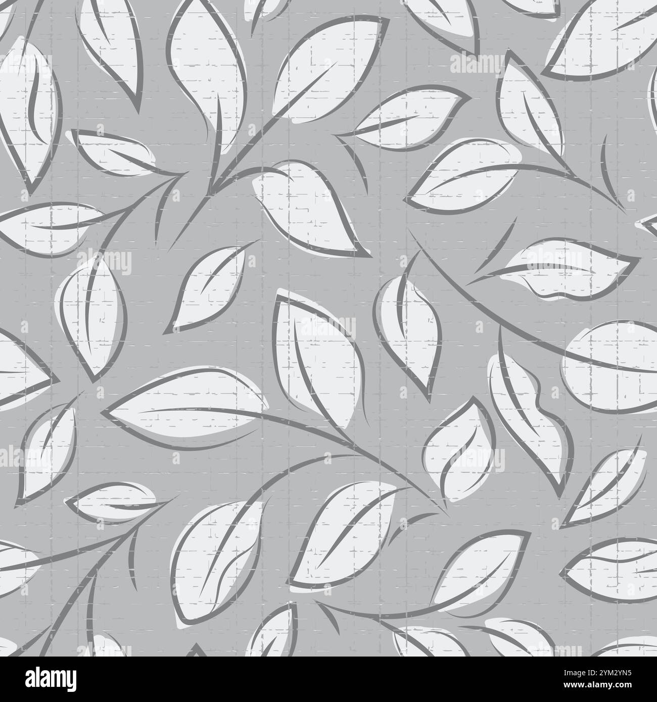 Neutral textured mid-century modern leaves seamless pattern backdrop ...