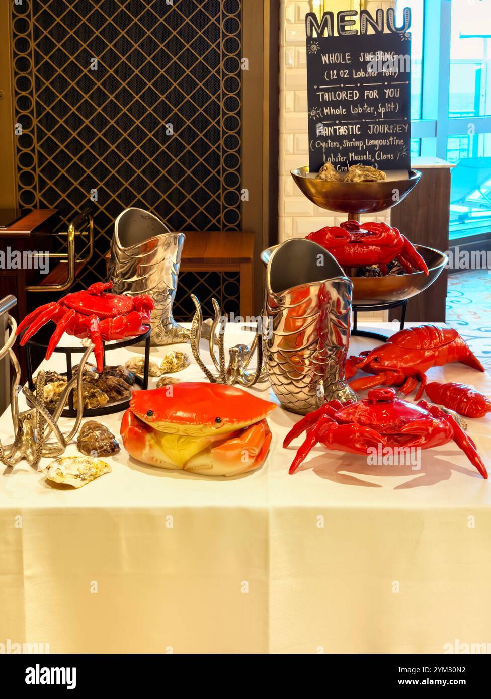 Menu for fresh fish at The Catch by Rudi on Sky Princess cruise ship - Smartphone Captured Stock Image