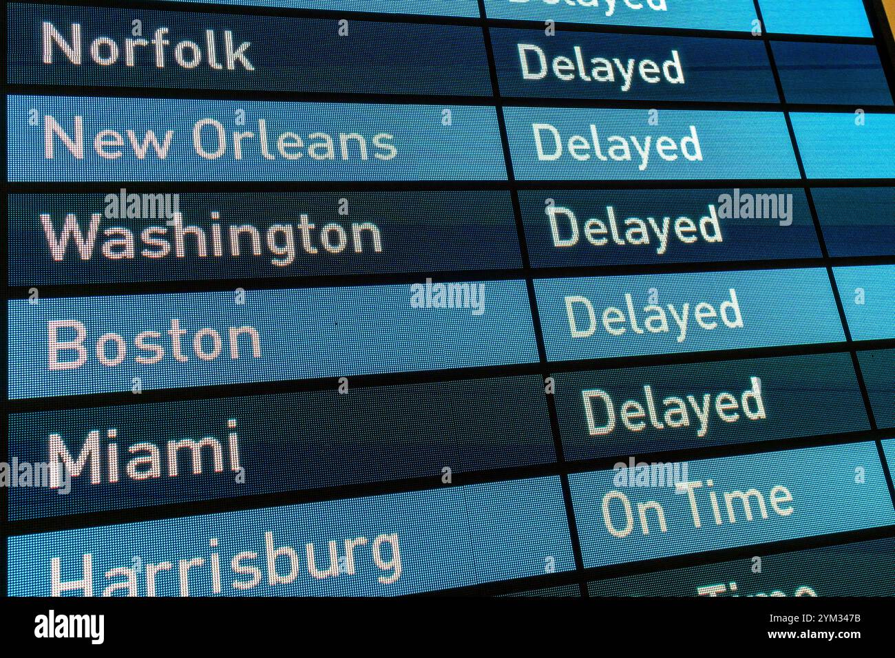Arrivals and departures posted at the Daniel Patrick Moynihan Train ...
