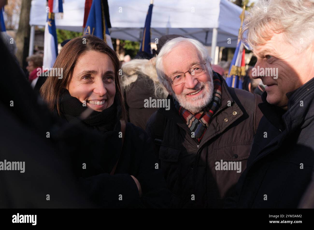 Paris, France. 20th Nov, 2024. Sophie Binet during the homage and funeral ceremony to the resistance fighter, journalist and activist Madeleine Riffaud, passed away at the age of 100 on November 6th, at the Montparnasse cemetery, in Paris, France, on Wednesday, November 20, 2024. Photo by Pierrick Villette/ABACAPRESS.COM Credit: Abaca Press/Alamy Live News Stock Photo