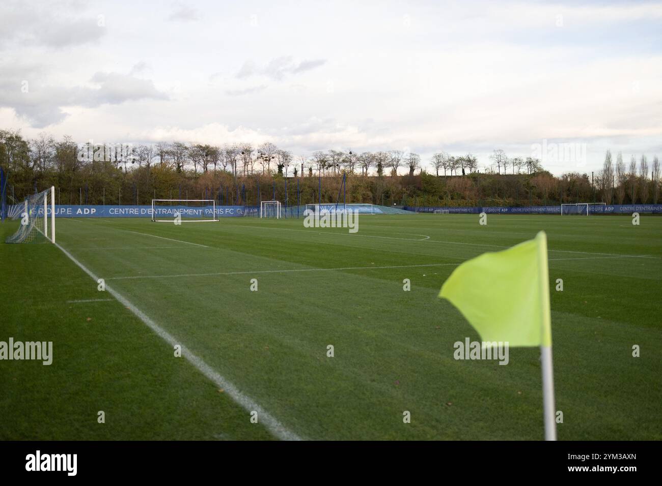 View of the Paris FC training center after a press conference in Orly, northern suburb of Paris, on November 20, 2024. The family of France's richest person, Bernard Arnault, will complete the acquisition of Paris FC 'in the coming days', the Ligue 2 club's president said during a press conference on November 20, 2024. The Arnault Family will become the majority shareholders of Paris FC, with Austrian company Red Bull also acquiring a minority share, once the necessary administrative procedures have all been finalised. Photo by Raphael Lafargue/ABACAPRESS.COM Stock Photo