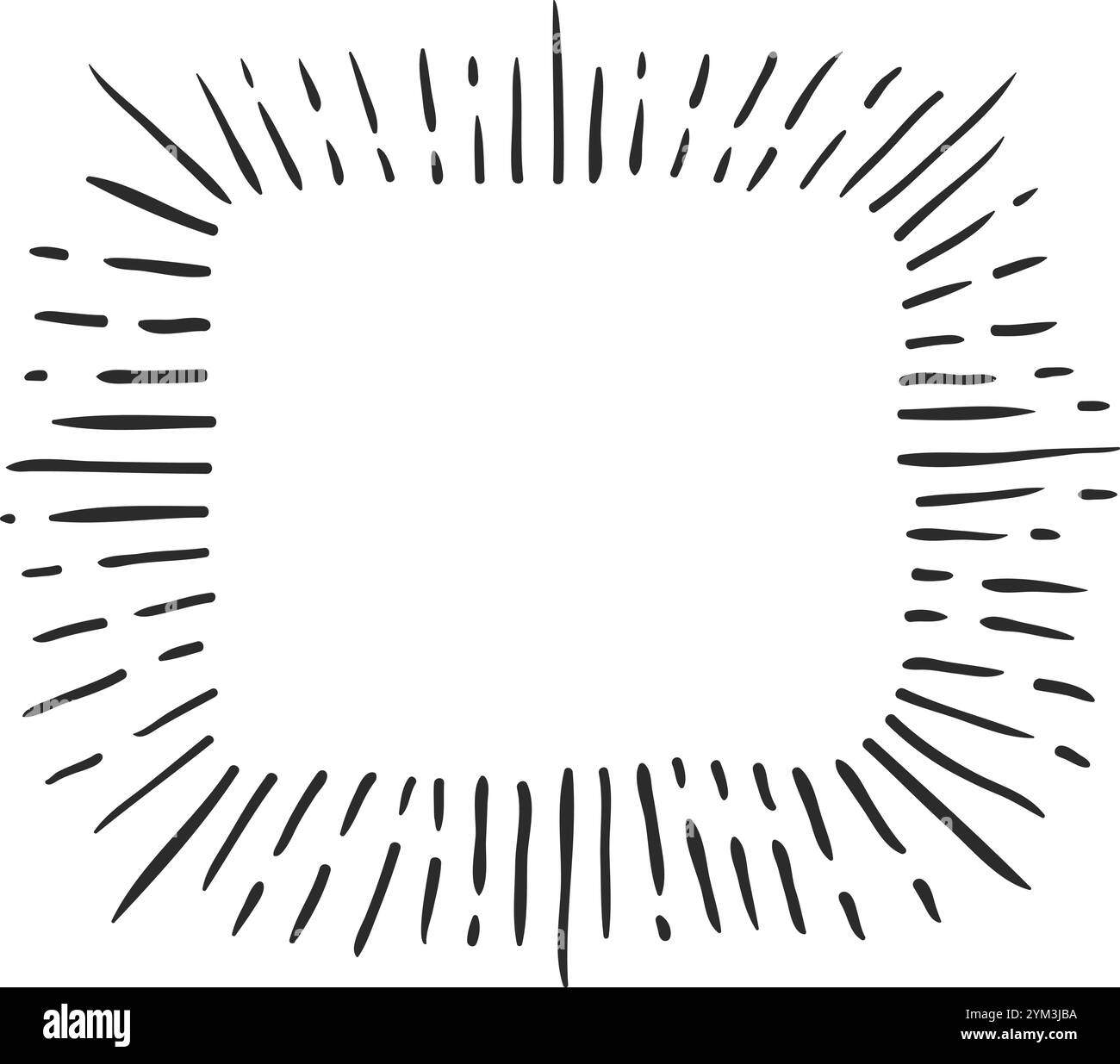 Concentrated lines emanating from a rectangular frame create a dynamic ...