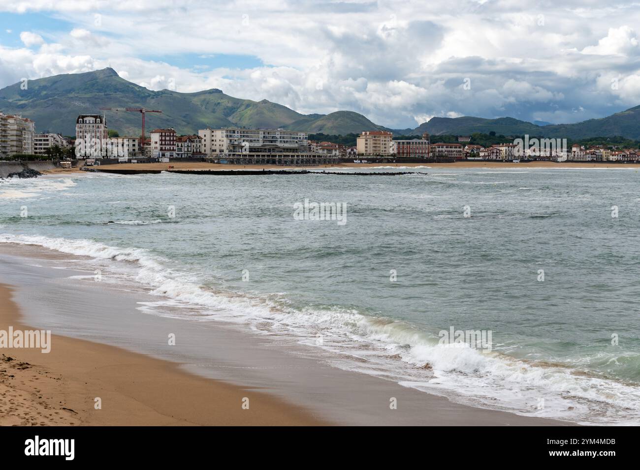 View of Saint-Jean-de-Luz fishing port on Basque coast, famous resort ...