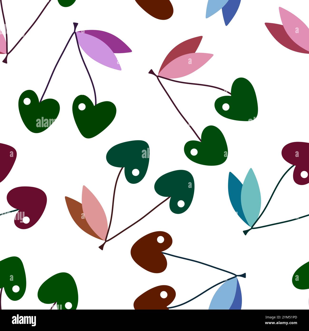 Summer fruit seamless cherry berry pattern for wrapping paper and ...