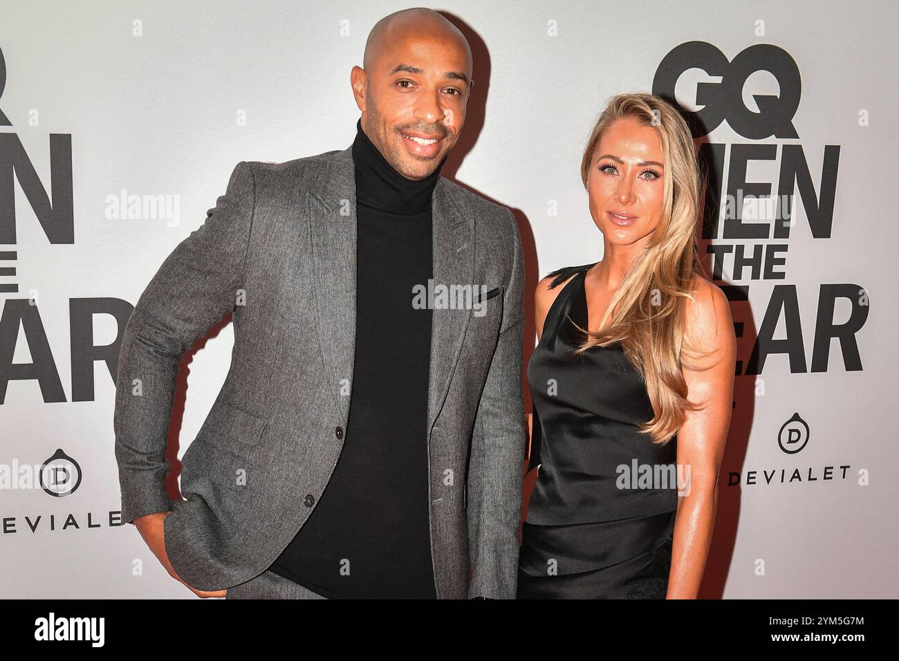 Paris, France. 20th Nov, 2024. French football coach Thierry Henry poses with his wife Andrea Rajacic for a photo-call during the 2024 GQ Men Of The Year Awards at the Hotel Plaza Athenee, in Paris, on November 20, 2024. Photo by Firas Abdullah/ABACAPRESS.COM Credit: Abaca Press/Alamy Live News Stock Photo