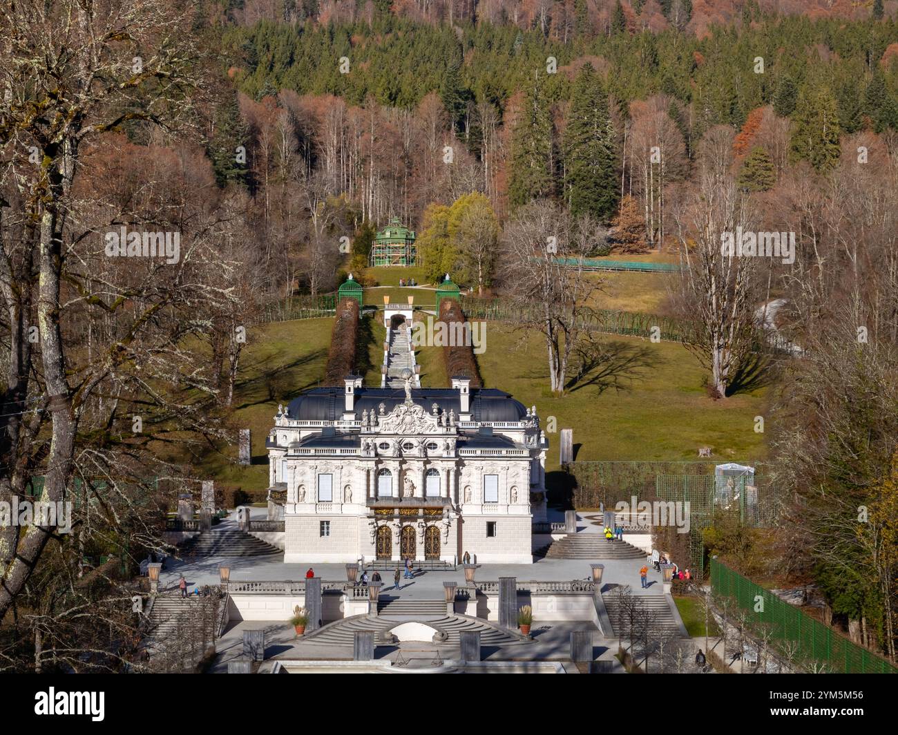 Ettal, Germany november 11, 2024. Linderhof Palace is a Schloss in Germany, in southwest Bavaria. The smallest of the three palaces built by King Ludw Stock Photo