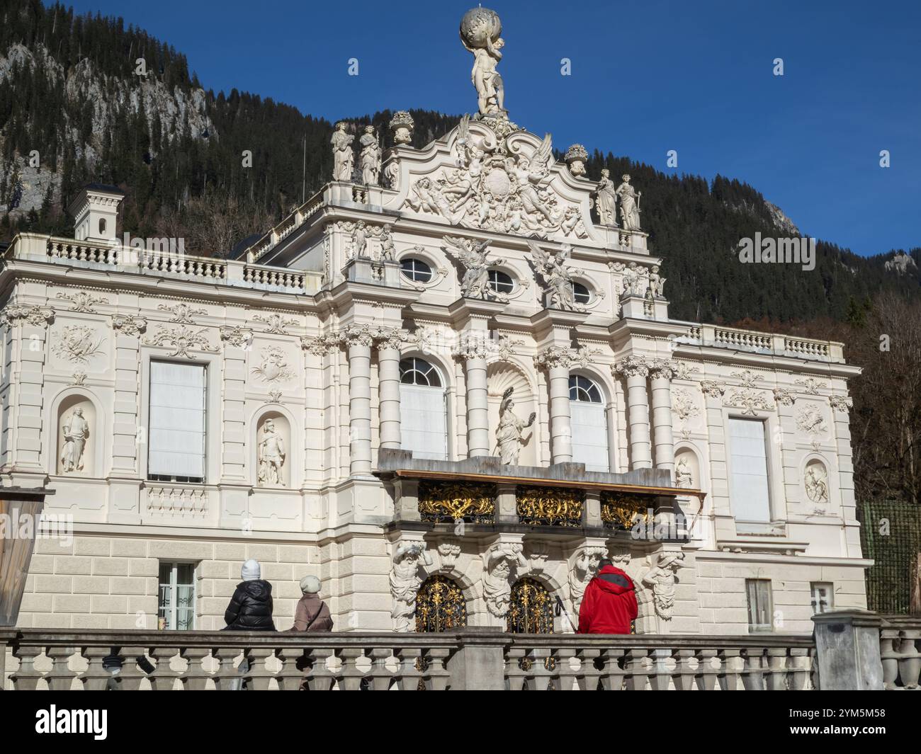 Ettal, Germany november 11, 2024. Linderhof Palace is a Schloss in Germany, in southwest Bavaria. The smallest of the three palaces built by King Ludw Stock Photo