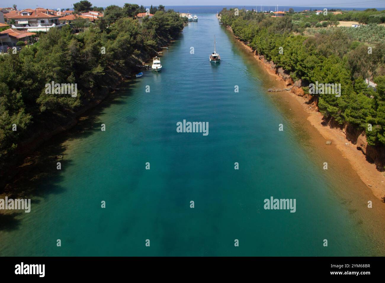 Sea channal in Nea Potidea, Greece Stock Photo