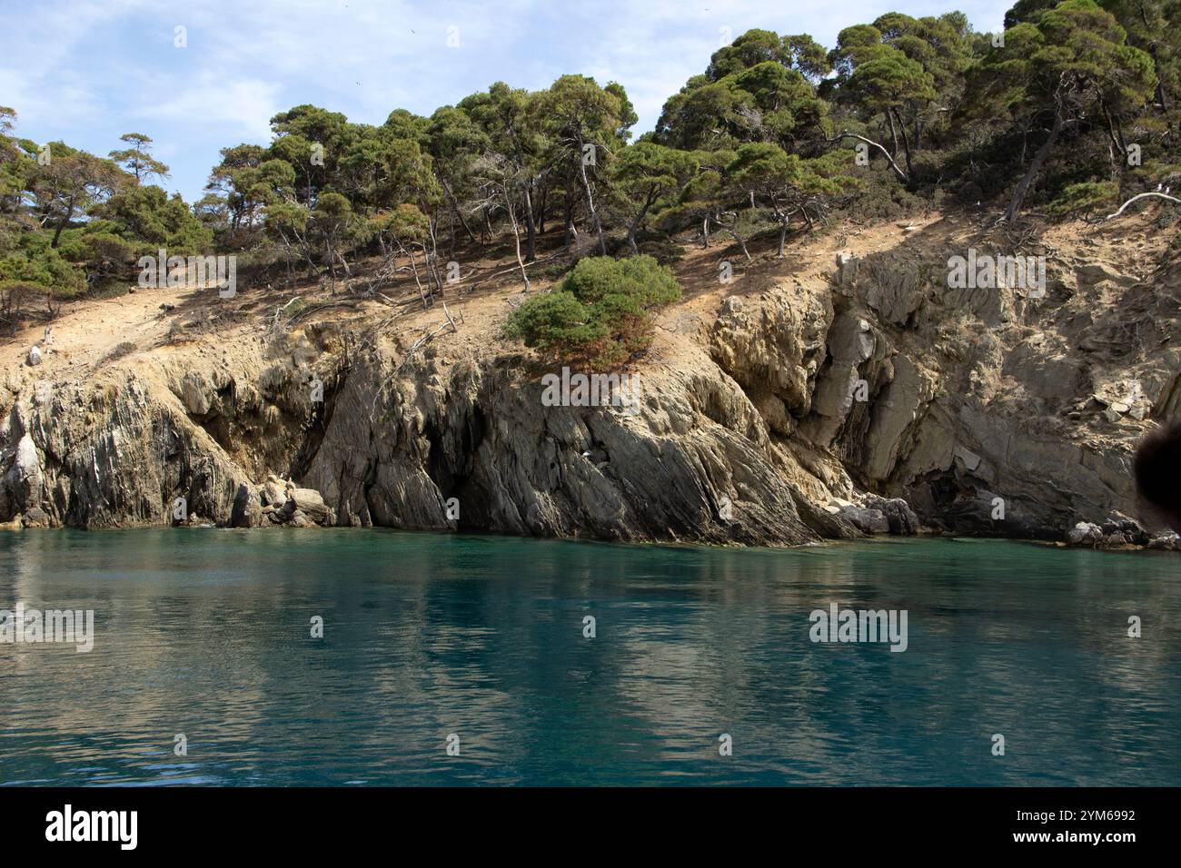 The island with steep clifs Stock Photo