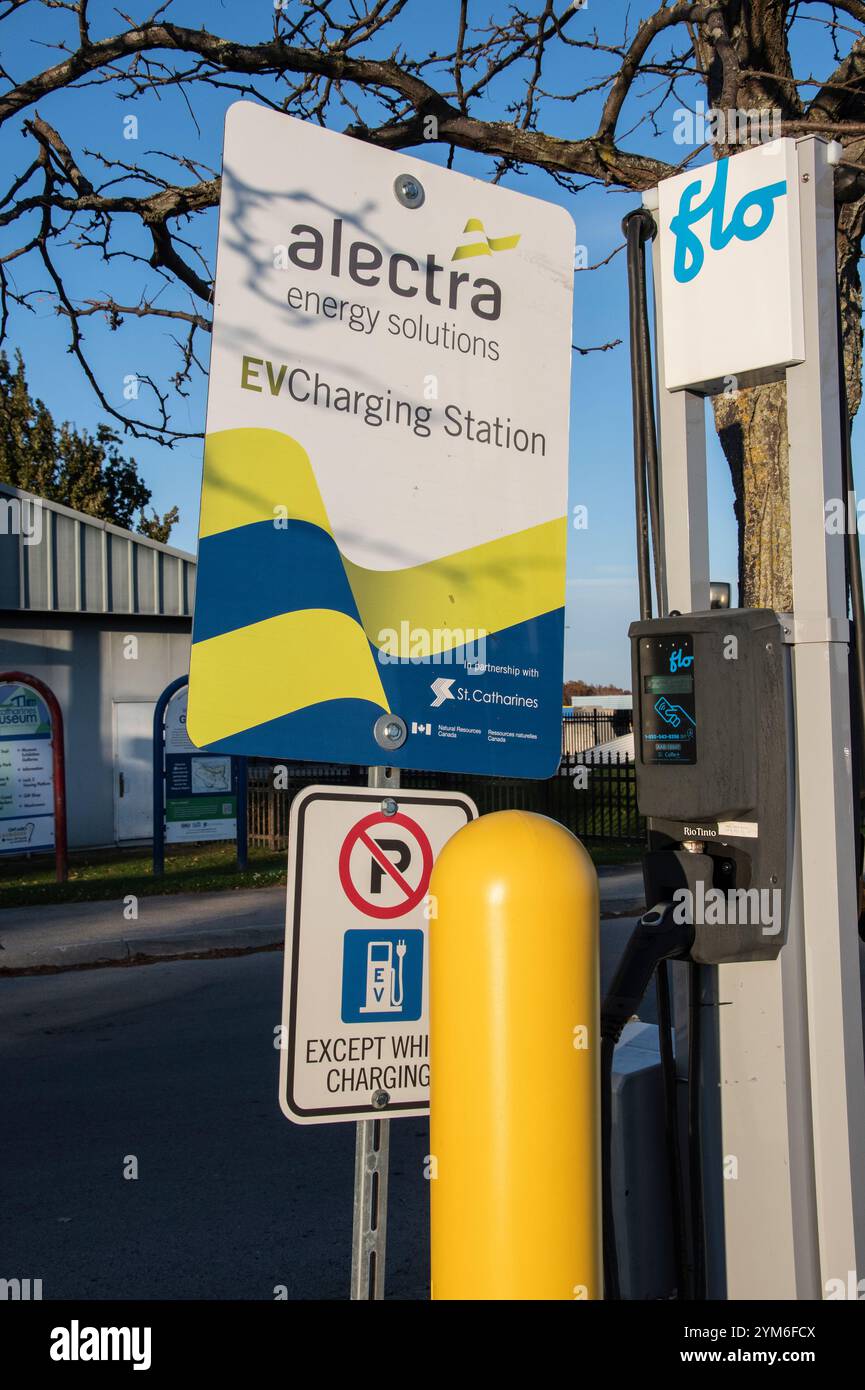 Alectra EV charging sign at St. Catharines Museum on Welland Canals ...