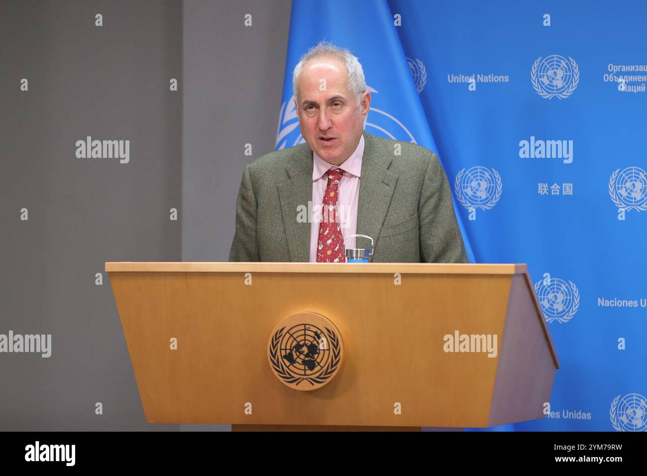 New York, USA, November 20, 2024: Stephane Dujarric Spokesman for the Secretary-General during his Daily PressBrifing Today at the UNHQ  in New York City. Photo: Luiz Rampelotto/EuropaNewswire Stock Photo