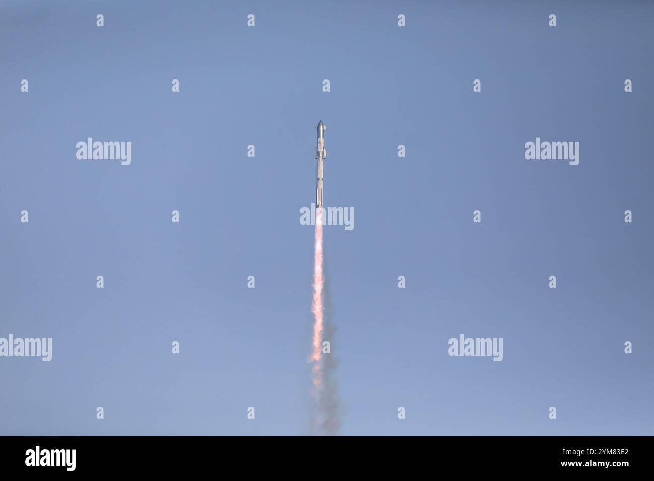 Starship booster launch (flight 6) Stock Photo
