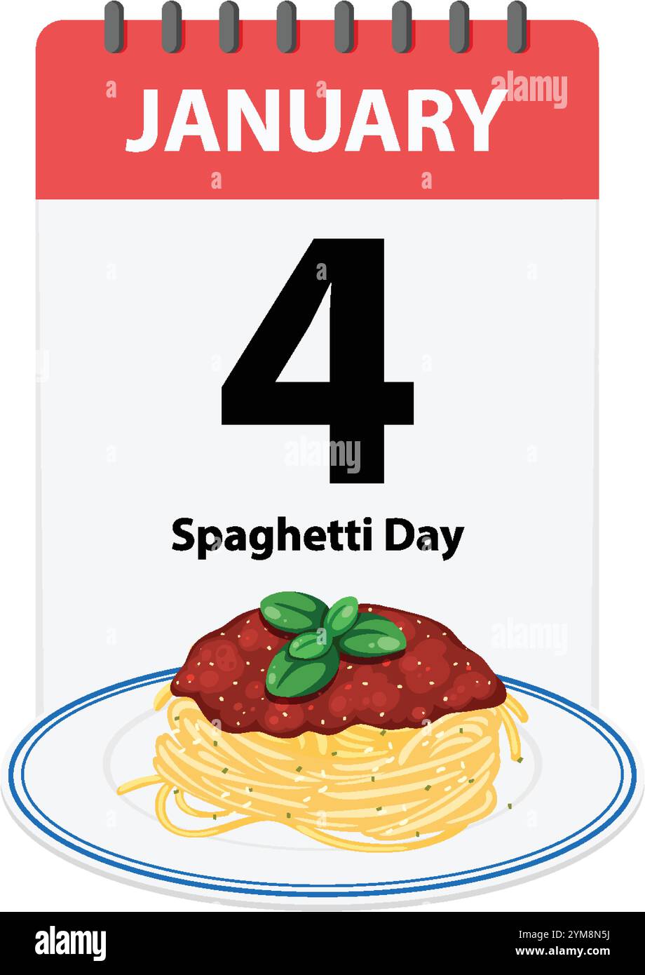 Illustration of a calendar marking Spaghetti Day Stock Vector Image ...