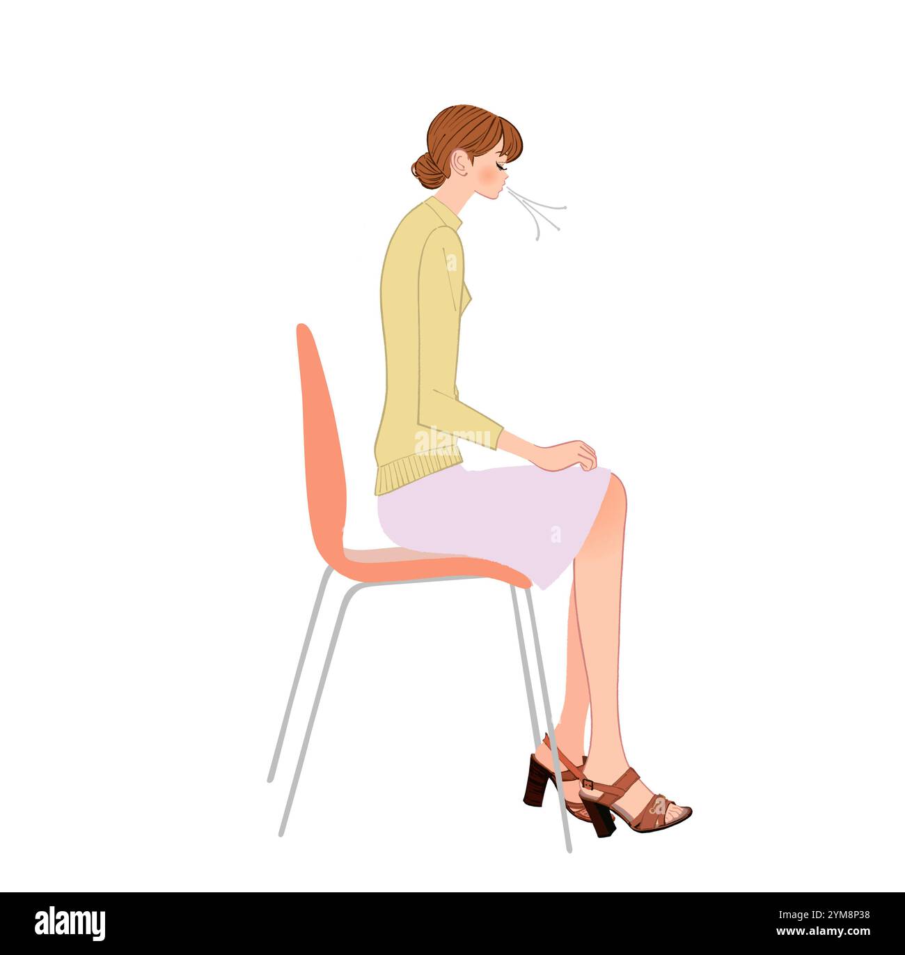 Woman doing back rounding exercises to prevent stiff shoulders and neck ...