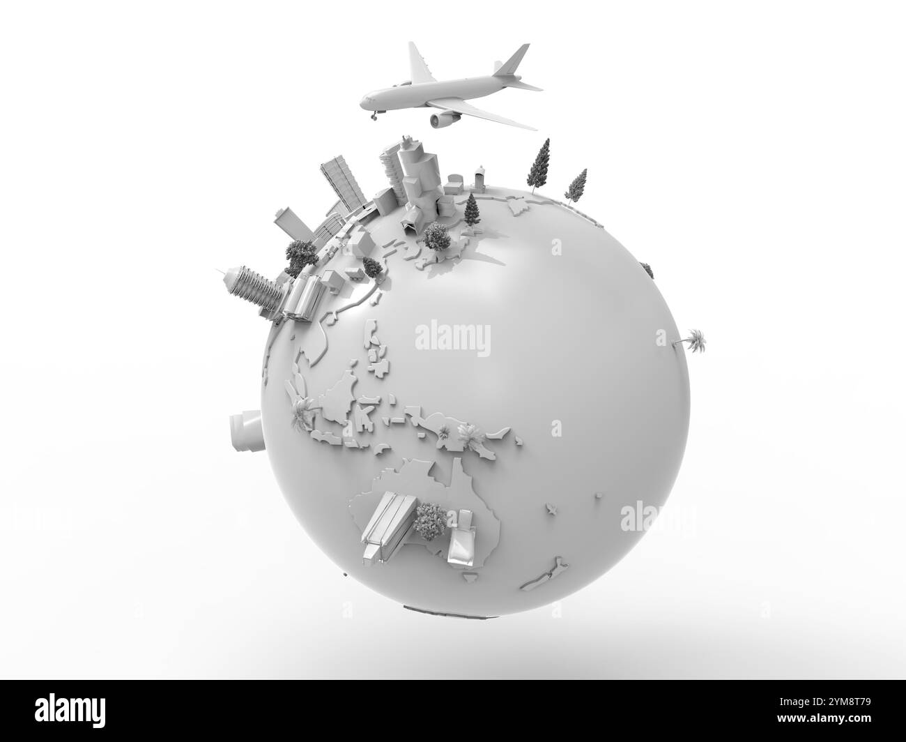 Earth globe airplane Black and White Stock Photos & Images - Alamy